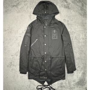 Killstar Gothic Death Coat Jacket XS Hooded Zip DONT FOLLOW ME Punk Emo